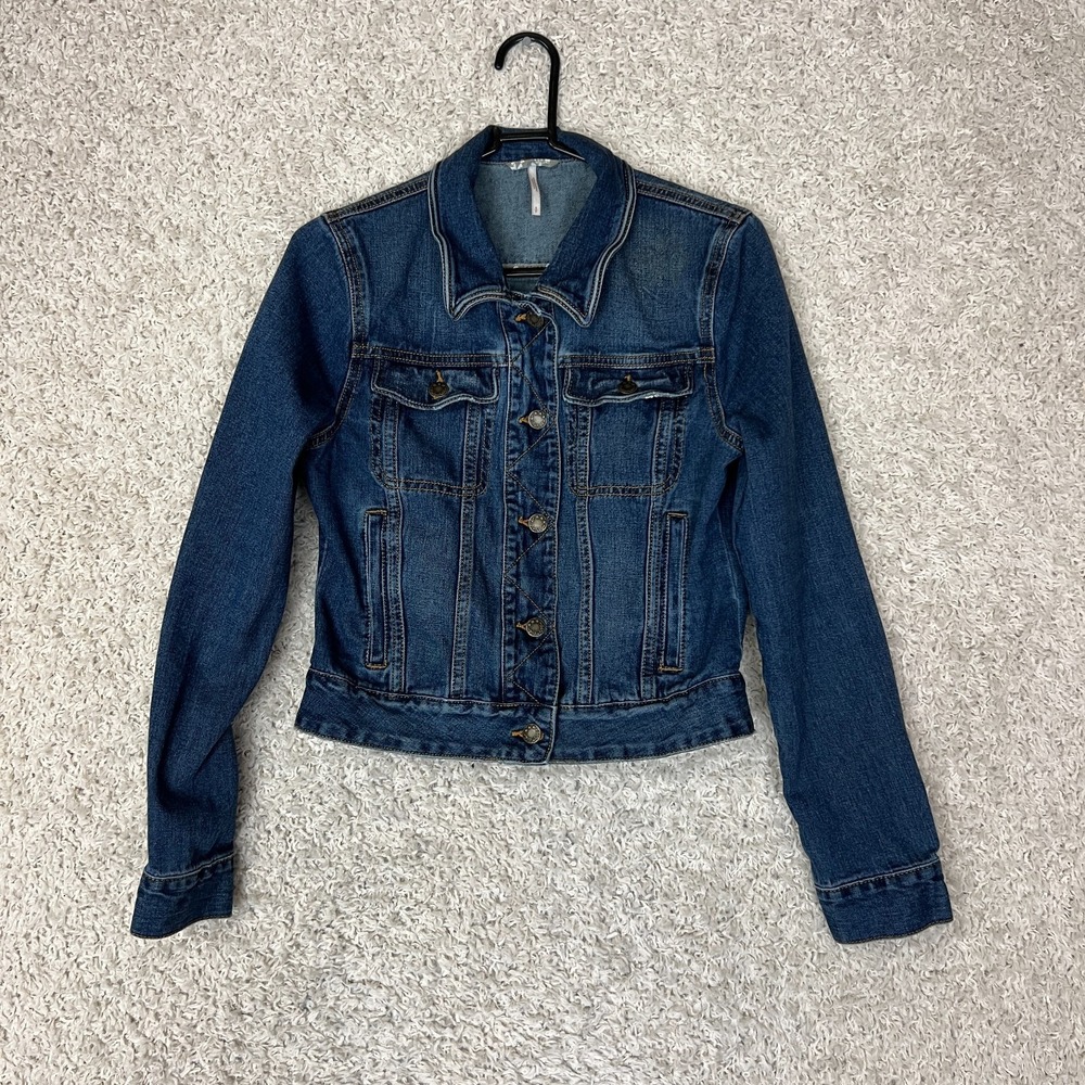 Free People Denim Jacket Womens Small Blue Jean Concert Boho Festival